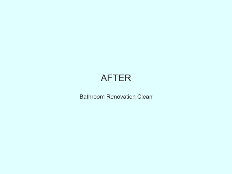 Seed: Bathroom after renovation cleaning